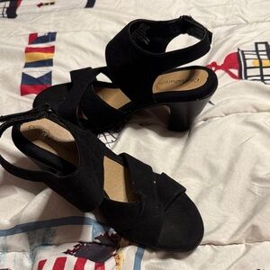Croft & Barrow Black Heeled Sandals